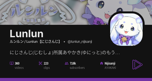 Lunlun Clips, Streams, Music and Collabs - Holodex
